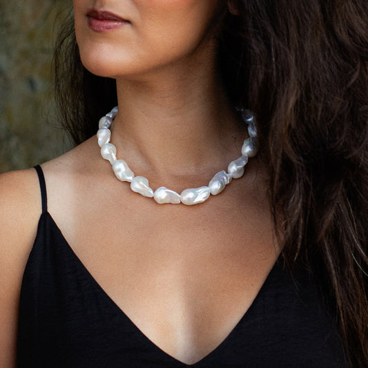 Baroque Pearl Necklace - 14K