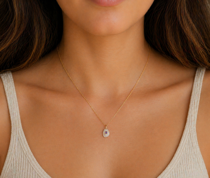 Lilac Moon Pendant - Moonstone with Amethyst Center - Earthly Abundance
