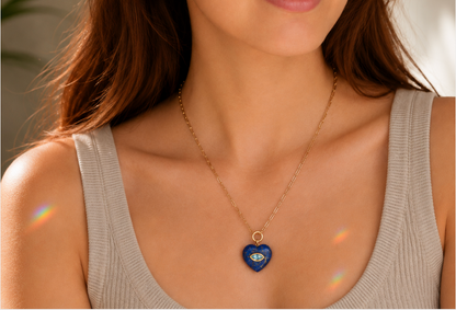 Midnight Heart Lapis Lazuli Heart Necklace - Earthly Abundance