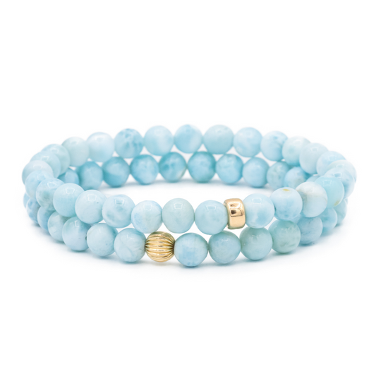 Larimar bracelet 6mm
