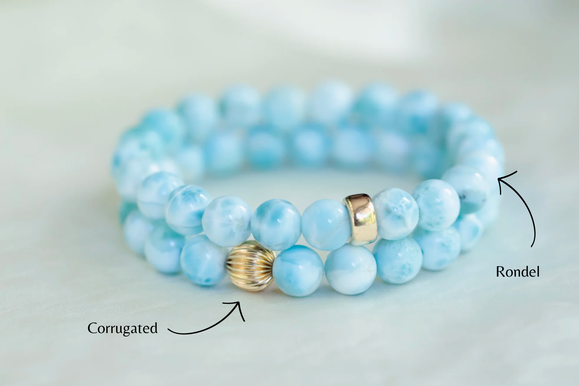 Larimar sales bead bracelet