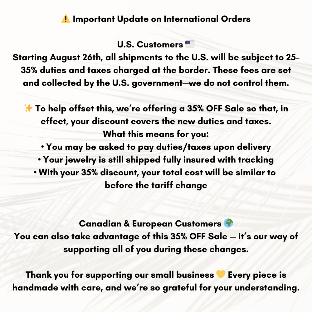 a white poster with the words important update on international orders