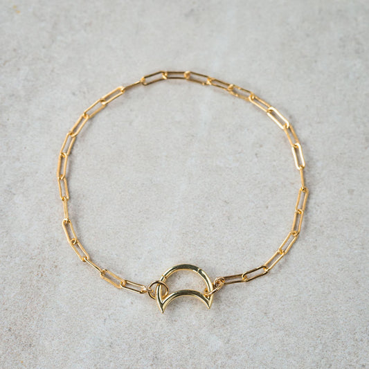 Moon Carabiner Paperclip Bracelet