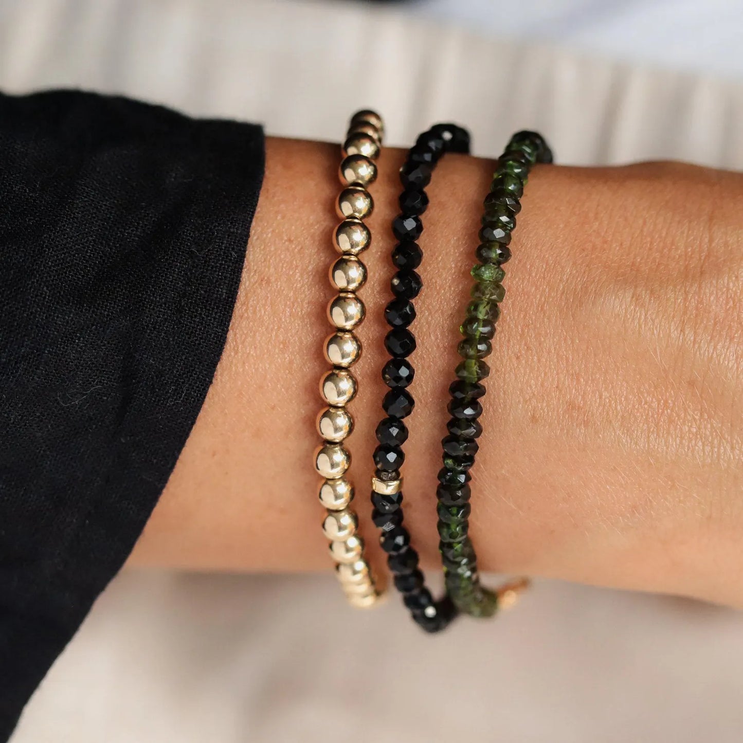 Green Tourmaline Bracelet - 14K Gold Filled