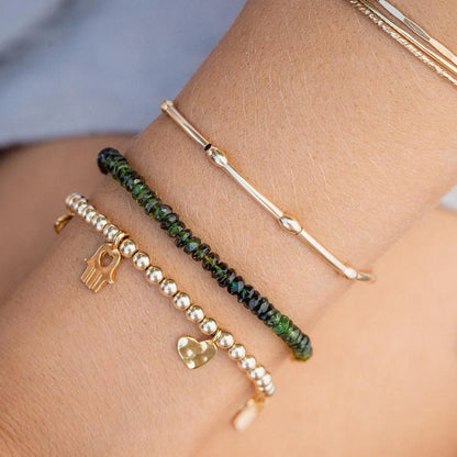 Green Tourmaline Bracelet - 14K Gold Filled