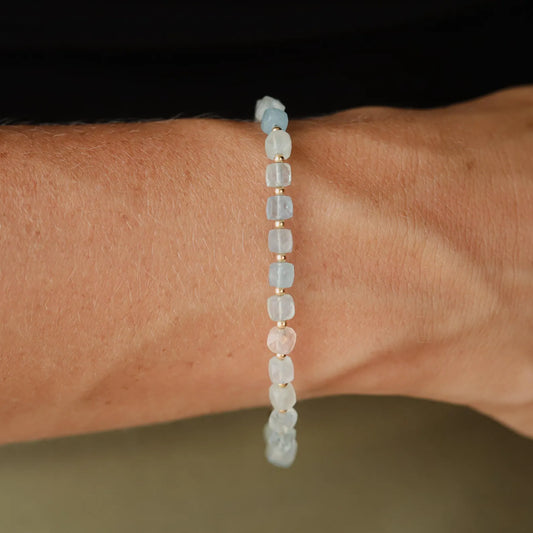 Blush Morganite Cube Bracelet