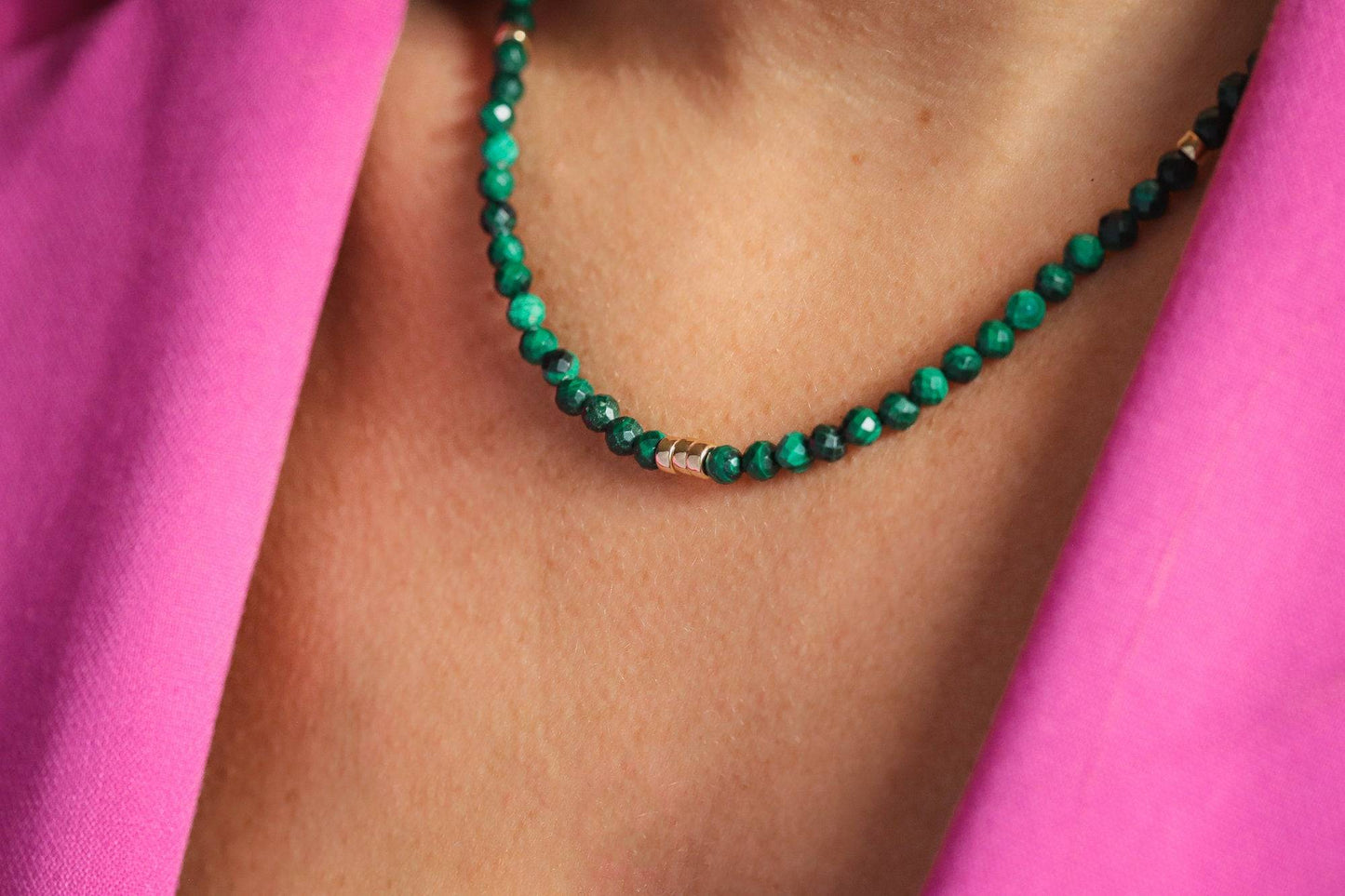 Faceted Malachite Necklace