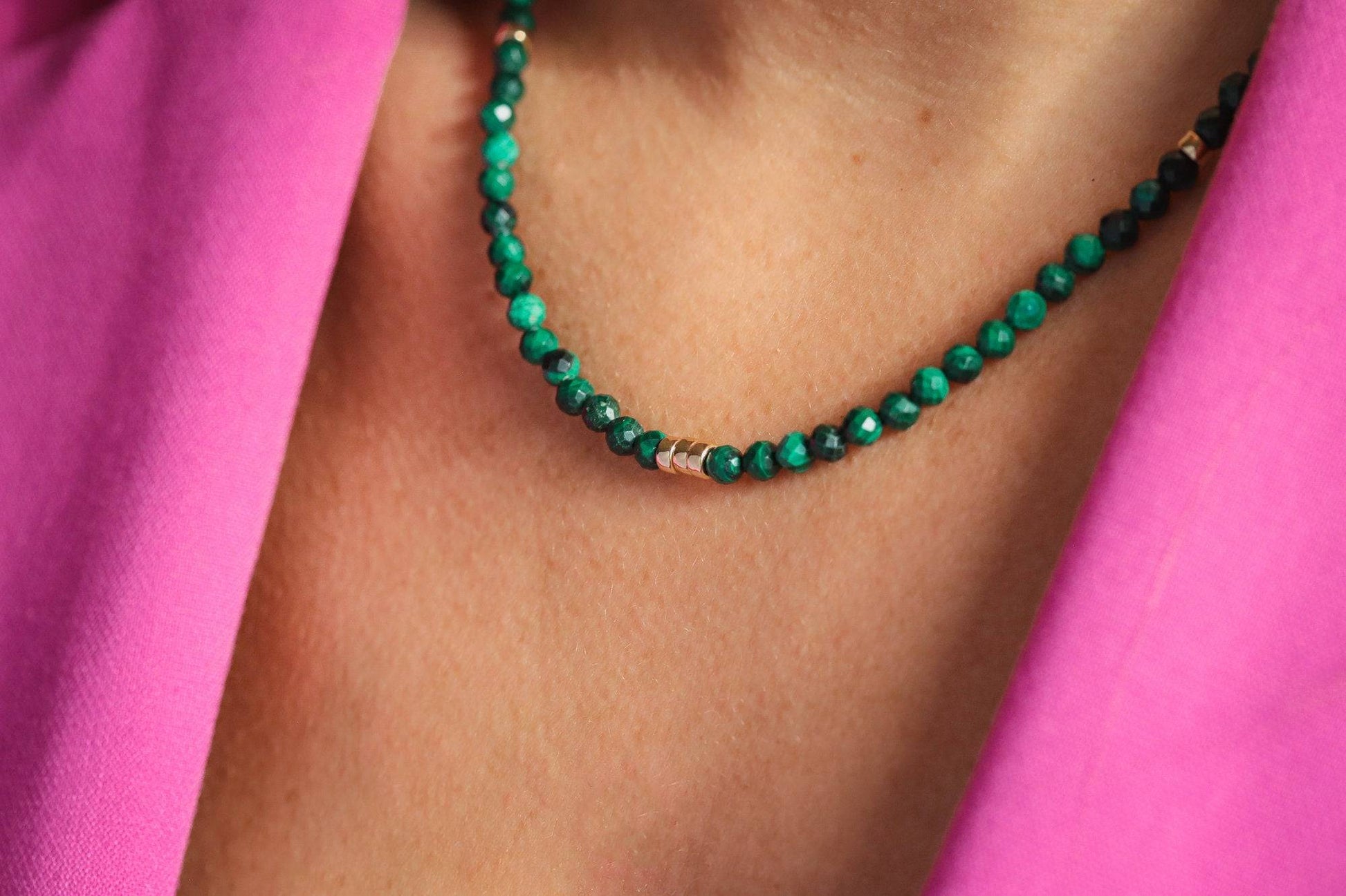 Faceted Malachite Necklace
