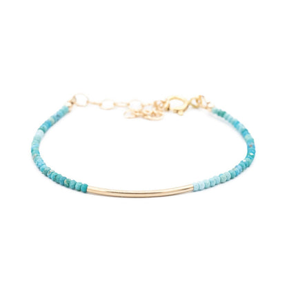 Turquoise bracelet from Earthly Abundance Jewelry's Azure Line featuring a string of vibrant turquoise beads.