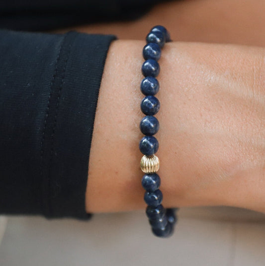Blue Sapphire 6mm - 14K