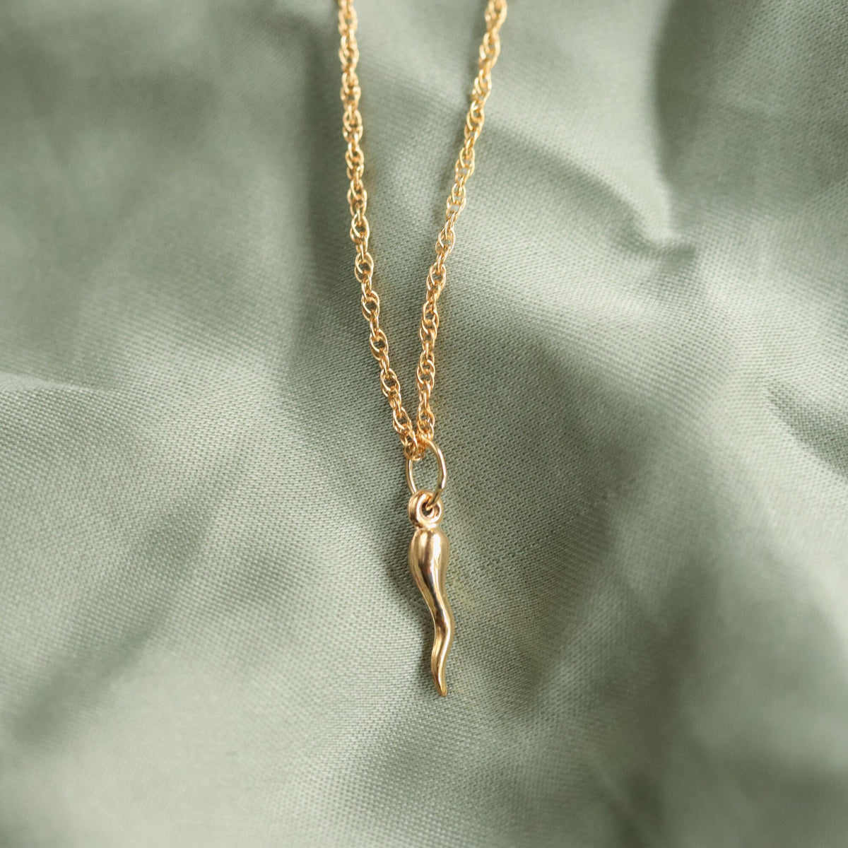 Italian Horn Necklace, 14K gold filled ENGA6785