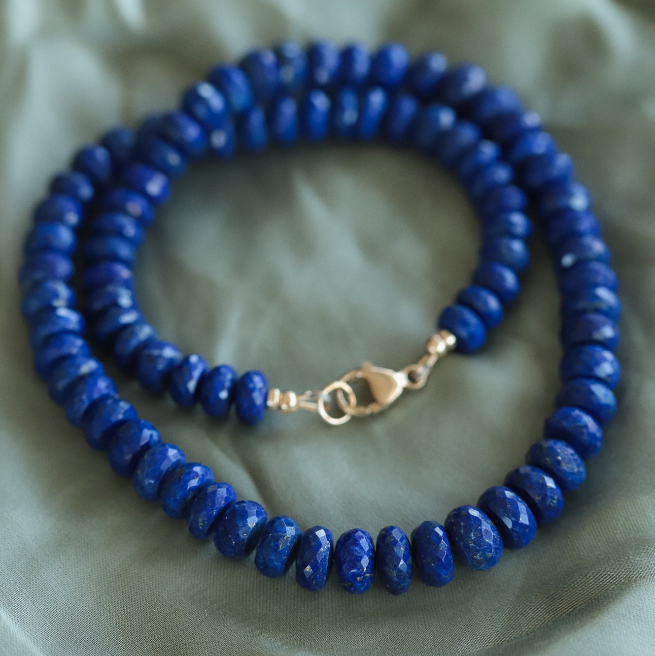 Lapis lazuli faceted rondel necklace | lapis lazuli beaded | gold lapis lazuli | beaded lapis necklace, Beaded lapis necklace | Lapis W