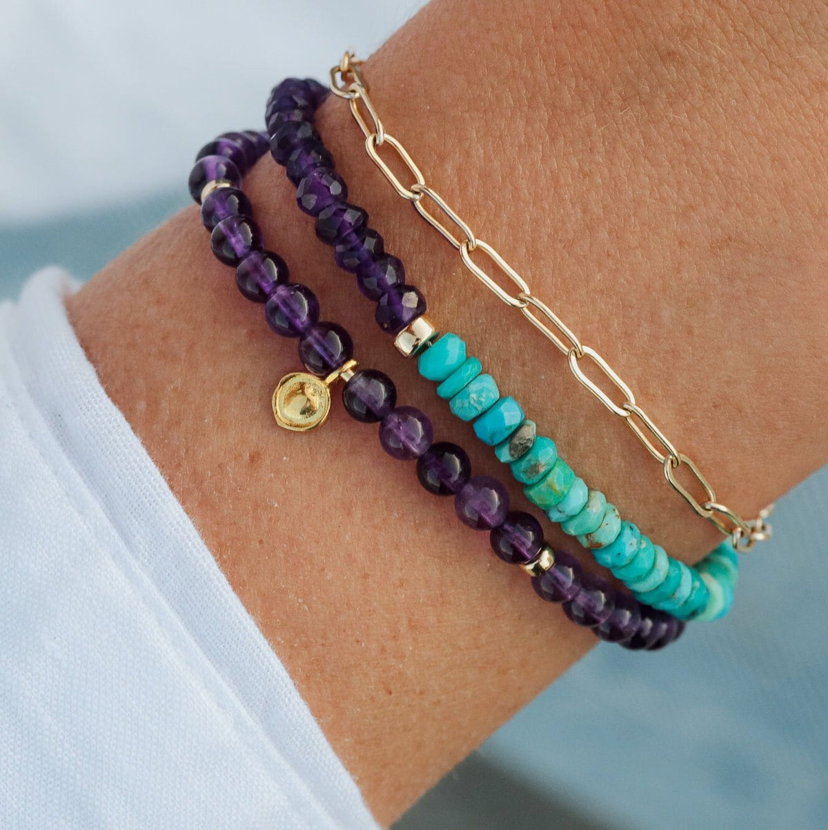 Amethyst bracelet | 4mm Amethyst bracelet | Purple amethyst beaded bracelet | gift for her | healing bracelet | February