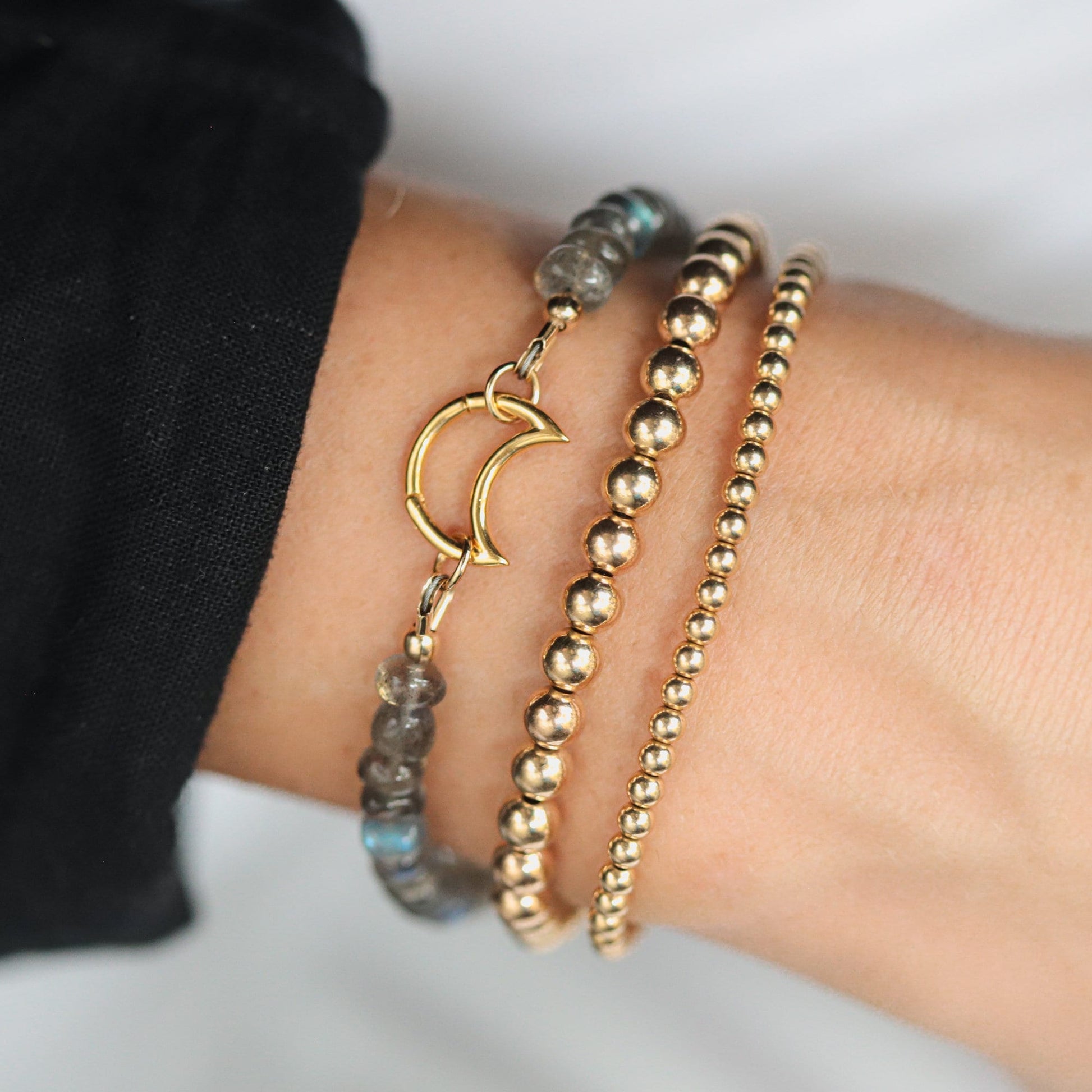 Labradorite Carabiner Bracelet | Women's Labradorite Bracelet | AAA+ Labradorite | Blue Flash Labradorite bracelet | labradorite beaded