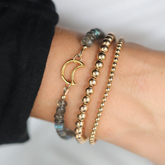 Labradorite Carabiner Bracelet | Women's Labradorite Bracelet | AAA+ Labradorite | Blue Flash Labradorite bracelet | labradorite beaded