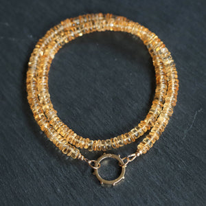 Citrine Studded Carabiner Necklace