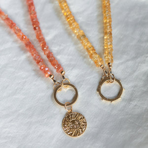Citrine Studded Carabiner Necklace