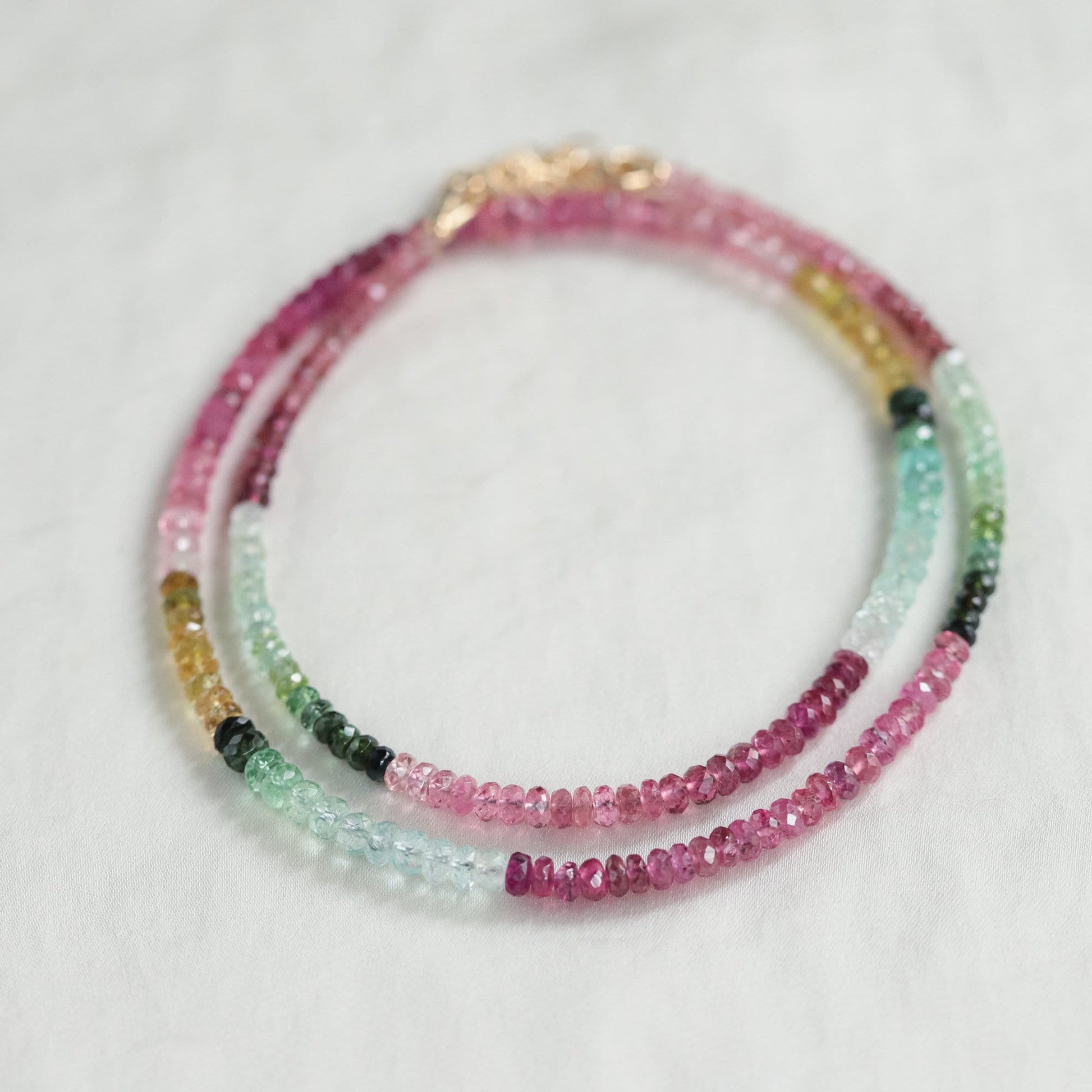 AAAA+ Mixed Tourmaline Beaded Necklace | Watermelon tourmaline necklace | Multi color tourmaline jewelry | Tourmaline necklace