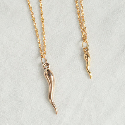 Italian Horn Necklace, 14K gold filled ENGA6785