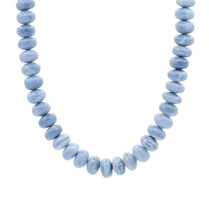 Blue opal smooth rondel necklace