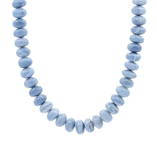 Blue opal smooth rondel necklace