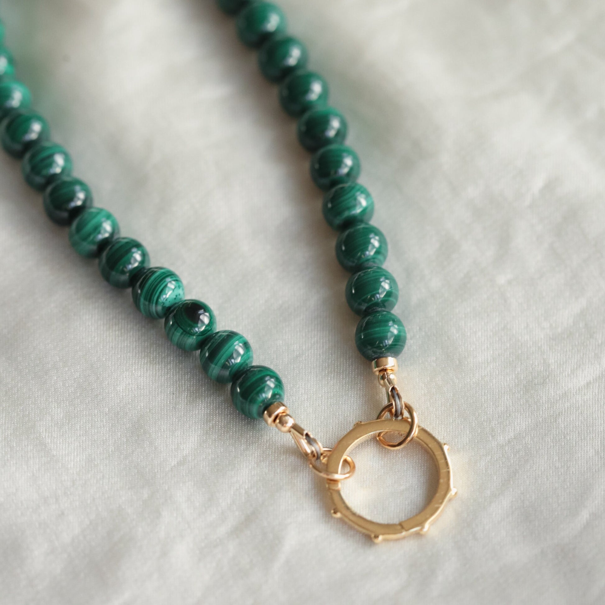 Beaded Malachite 6mm | AAA Malachite Choker | Malachite gold filled jewelry | Healing malachite jewelry | Gemstone statement necklace