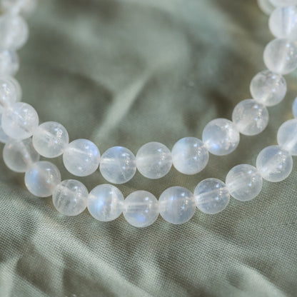 14K GOLD Rainbow Moonstone bracelet 6mm | [EBMM1020] Genuine Natural Moonstone, translucent Moonstone | Top quality rainbow moonstone 6mm