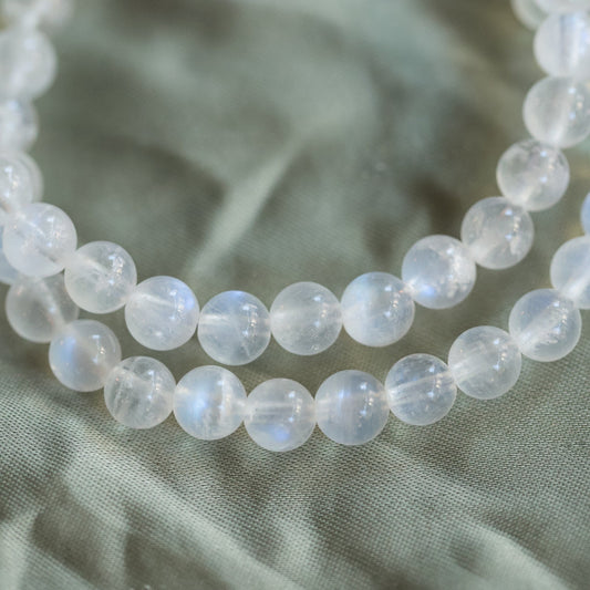 14K GOLD Rainbow Moonstone bracelet 6mm | [EBMM1020] Genuine Natural Moonstone, translucent Moonstone | Top quality rainbow moonstone 6mm