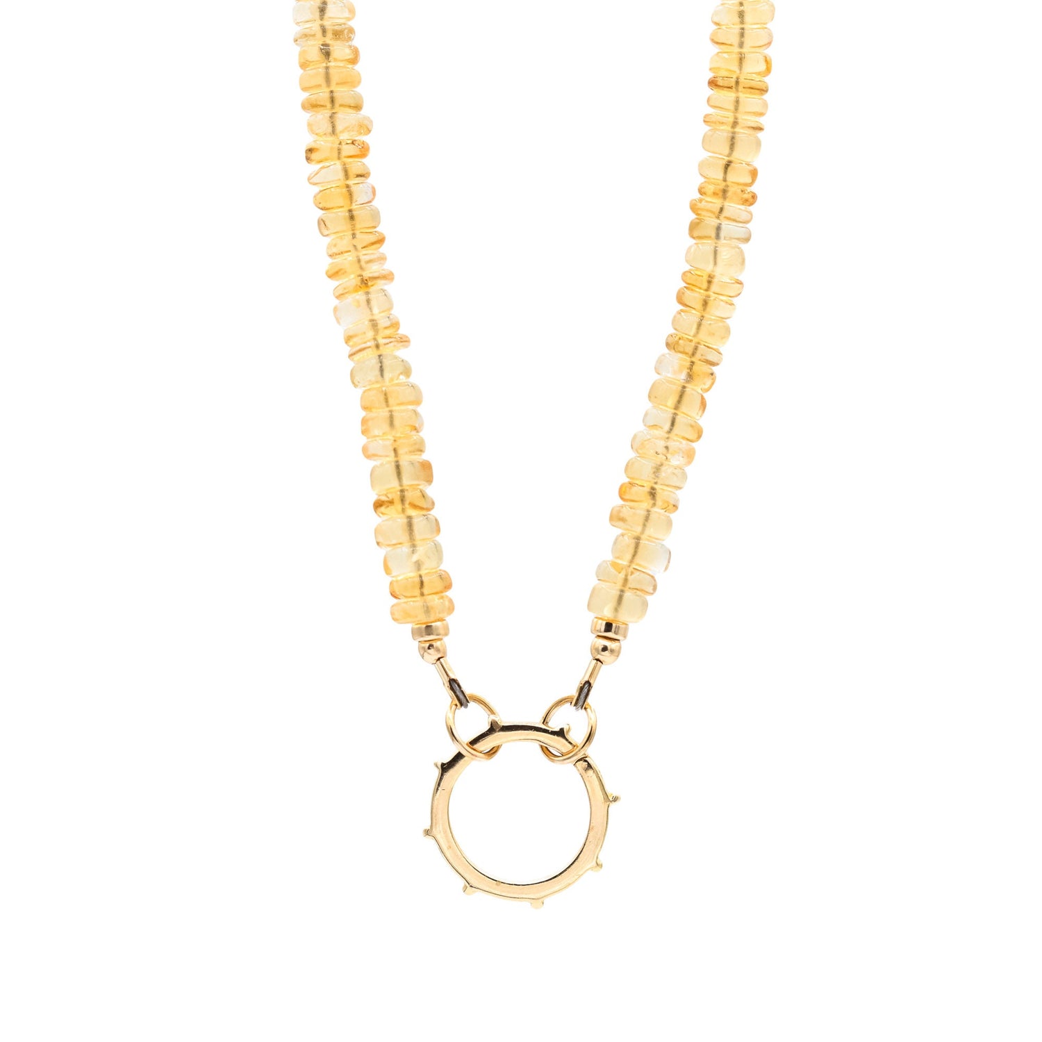 Citrine Studded Carabiner Necklace