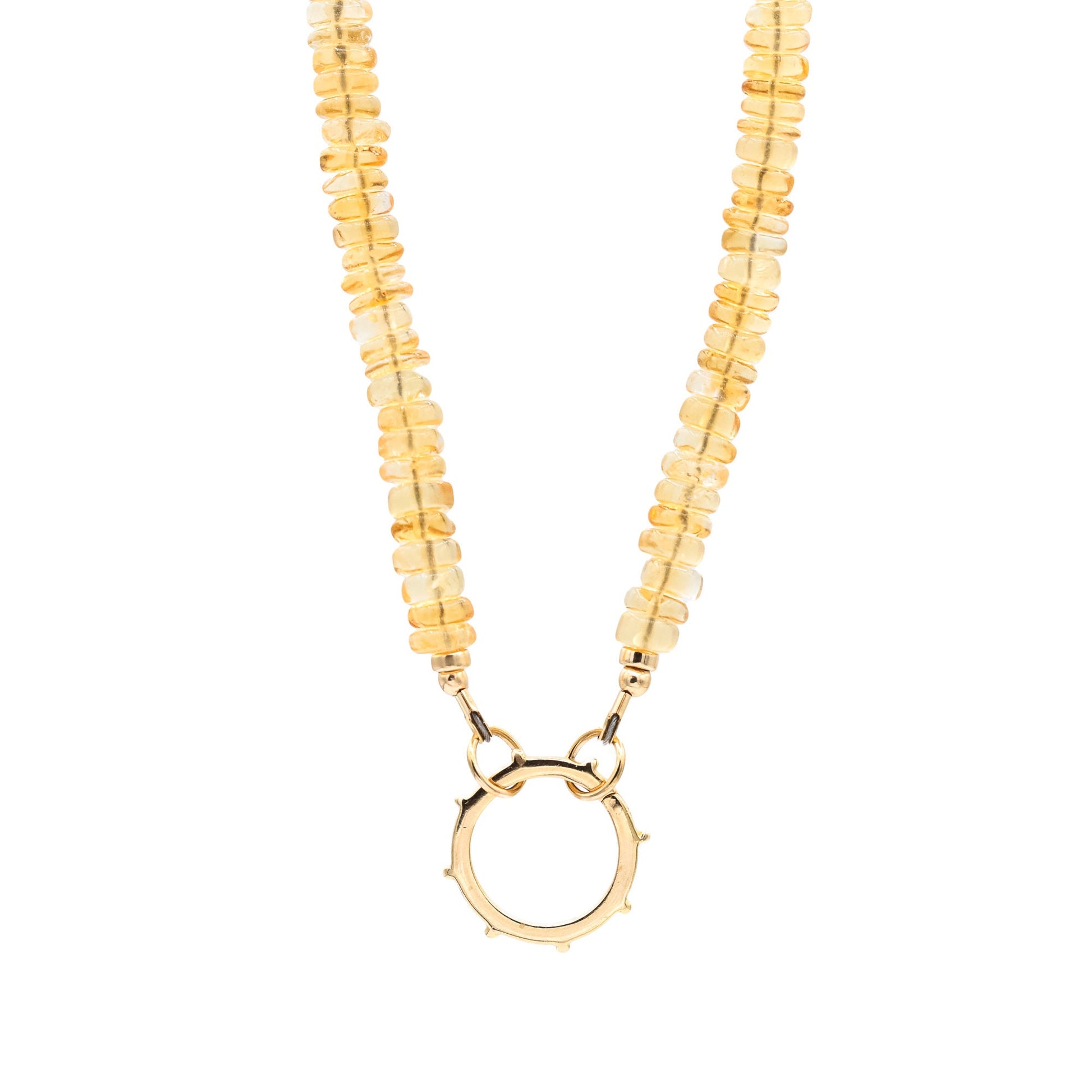 Citrine Studded Carabiner Necklace