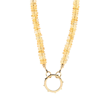 Citrine Studded Carabiner Necklace