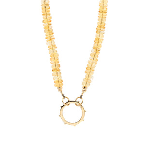Citrine Studded Carabiner Necklace