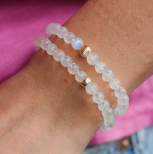 14K GOLD aaaa+ Moonstone 6mm | rainbow moonstone bracelet [EBMM1020] | AAA+ Rainbow Moonstone 6mm | rainbow moonstone bracelet | Moonstone