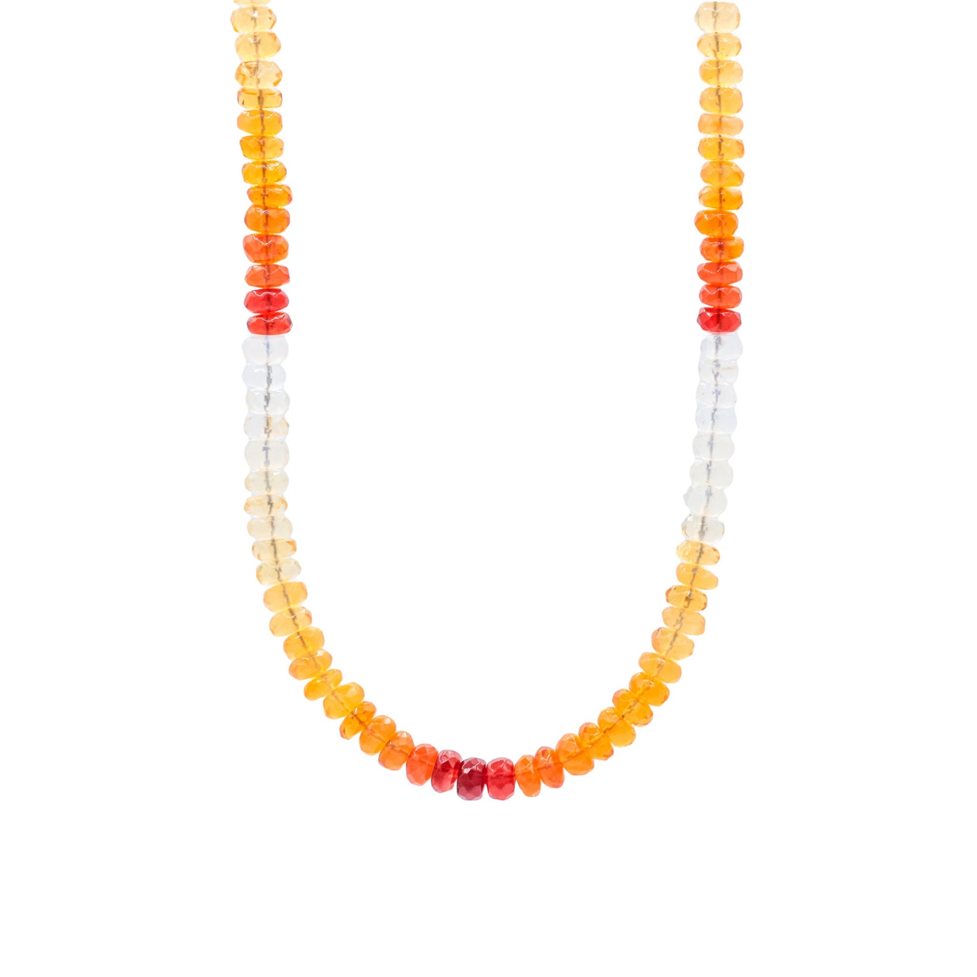 Mexican Fire Opal Necklace, orange and red fire opal beaded, genuine fire opal jewelry, natural opal necklace | orange opal necklace