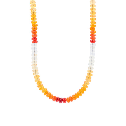 Mexican Fire Opal Necklace, orange and red fire opal beaded, genuine fire opal jewelry, natural opal necklace | orange opal necklace