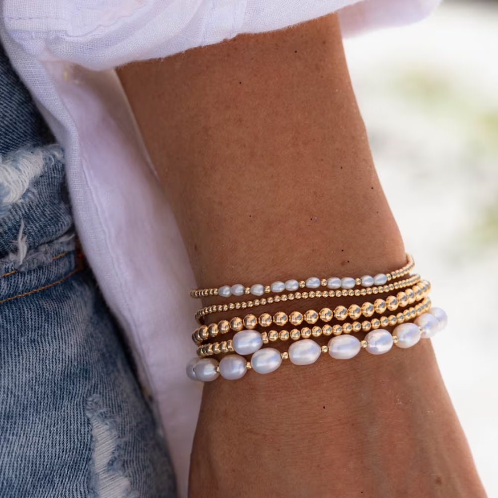 14K gold filled, 14K gold filled bracelet, Gold Bead Ball Bracelet [EBGM1981], 2mm, 3mm, 4mm, 5mm 0010