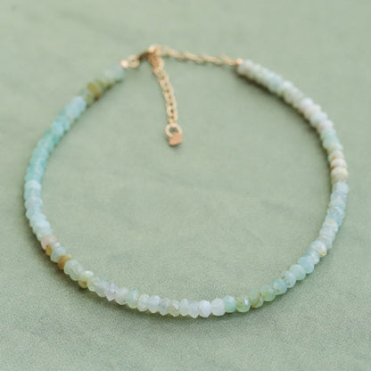 Peruvian Opal anklet | Beaded Peruvian opal anklet bracelet, women's gemstone anklet | delicate opal anklet | gemstone anklet | beach anklet