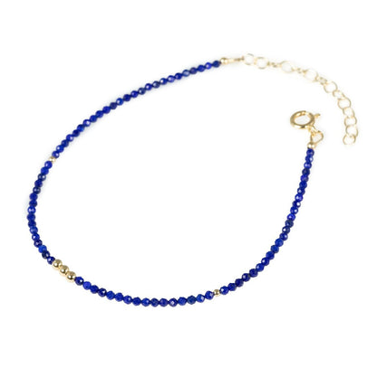 14K GOLD black spinel anklet | Beaded black spinel ankle bracelet | women's gemstone anklet | delicate black spinel jewelry | beaded spinel