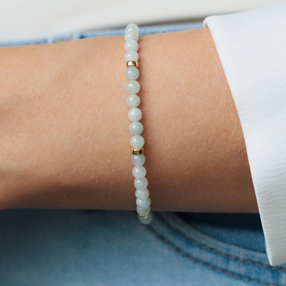 14K GOLD Jadeite Bracelet | Natural Jade 4mm | 14K gold filled jade bracelet | green jade bracelet | jadeite bracelet 4mm clasp | jade gold