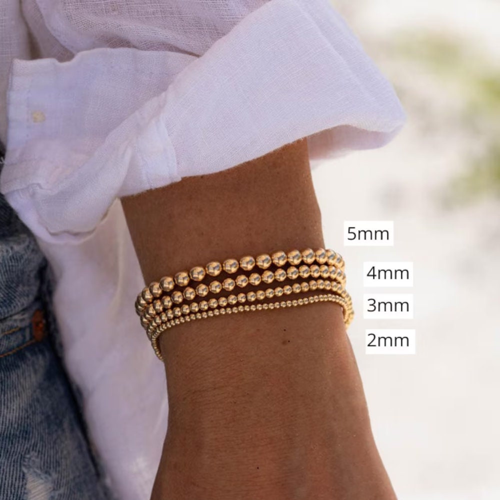 14K gold filled, 14K gold filled bracelet, Gold Bead Ball Bracelet [EBGM1981], 2mm, 3mm, 4mm, 5mm 0010