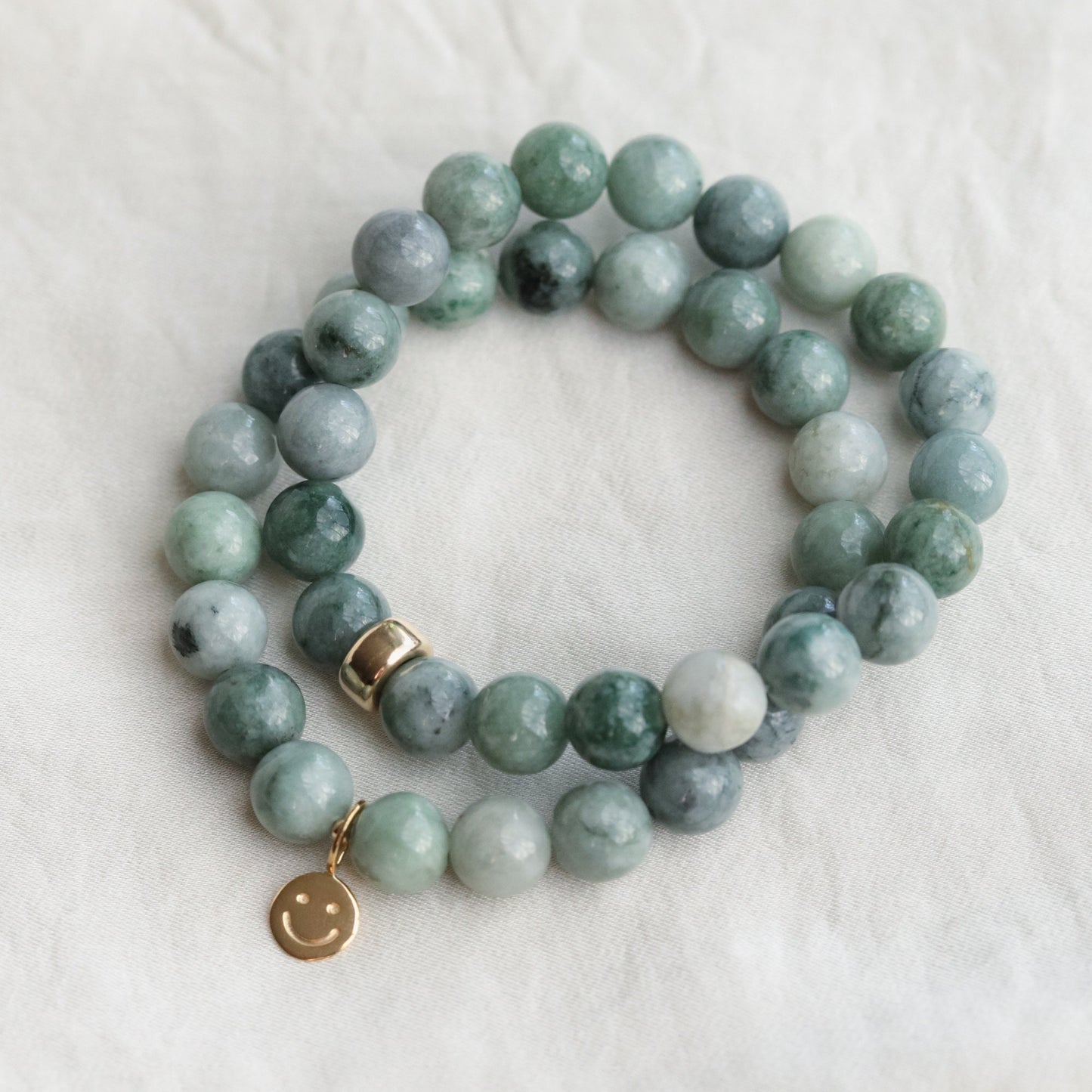 14K GOLD Burmese Jade 8mm | Women's Jade Bracelet [EBZM1912] | 8mm Burmese Jade | Beaded Bracelet 8mm | Women's genuine stone bracelet