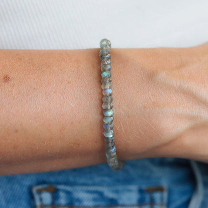 Flashyy Labradorite Bracelet, Beaded Labradorite bracelet | Labradorite stacking bracelet, Delicate tiny beaded labradorite bracelet