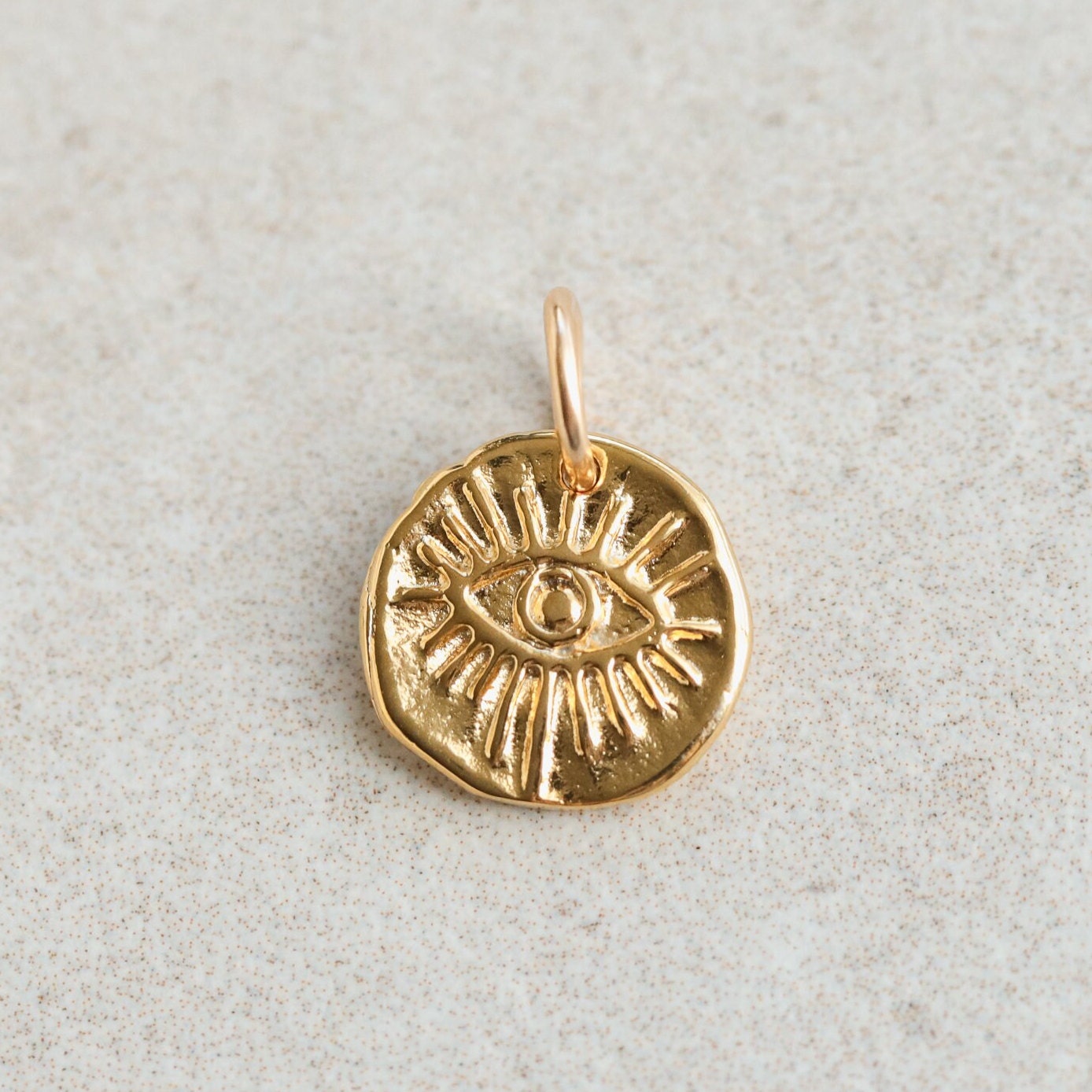 Evil Eye Necklace Set | Paperclip Chain Necklace | 10mm Push Lock Carabiner Clasp | Charm Holder Necklace | Layering Necklace