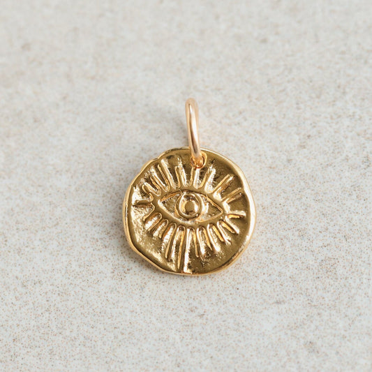 Evil Eye Necklace Set | Paperclip Chain Necklace | 10mm Push Lock Carabiner Clasp | Charm Holder Necklace | Layering Necklace