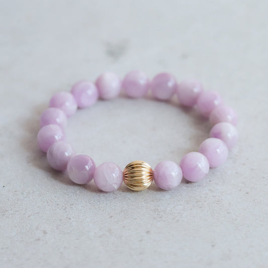 Rare AAAA+ kunzite bracelet 10mm | natural genuine kunzite | gemstone bracelet | High grade lilac kunzite jewelry #0240