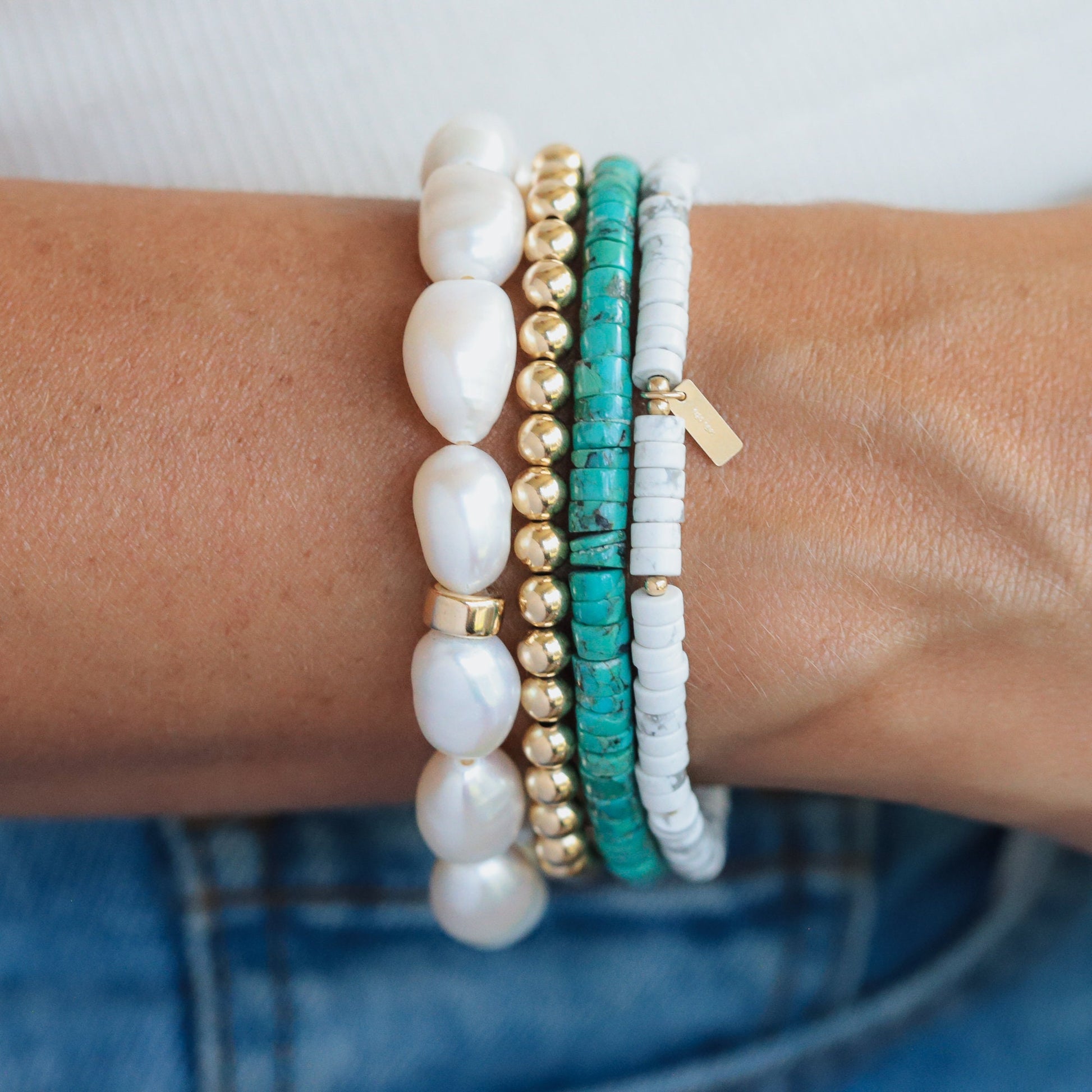 Chunky Freshwater Pearl bracelet | Pearl stretch bracelet | fun freshwater pearl bracelet | gold freshwater pearl bracelet | large pearls W