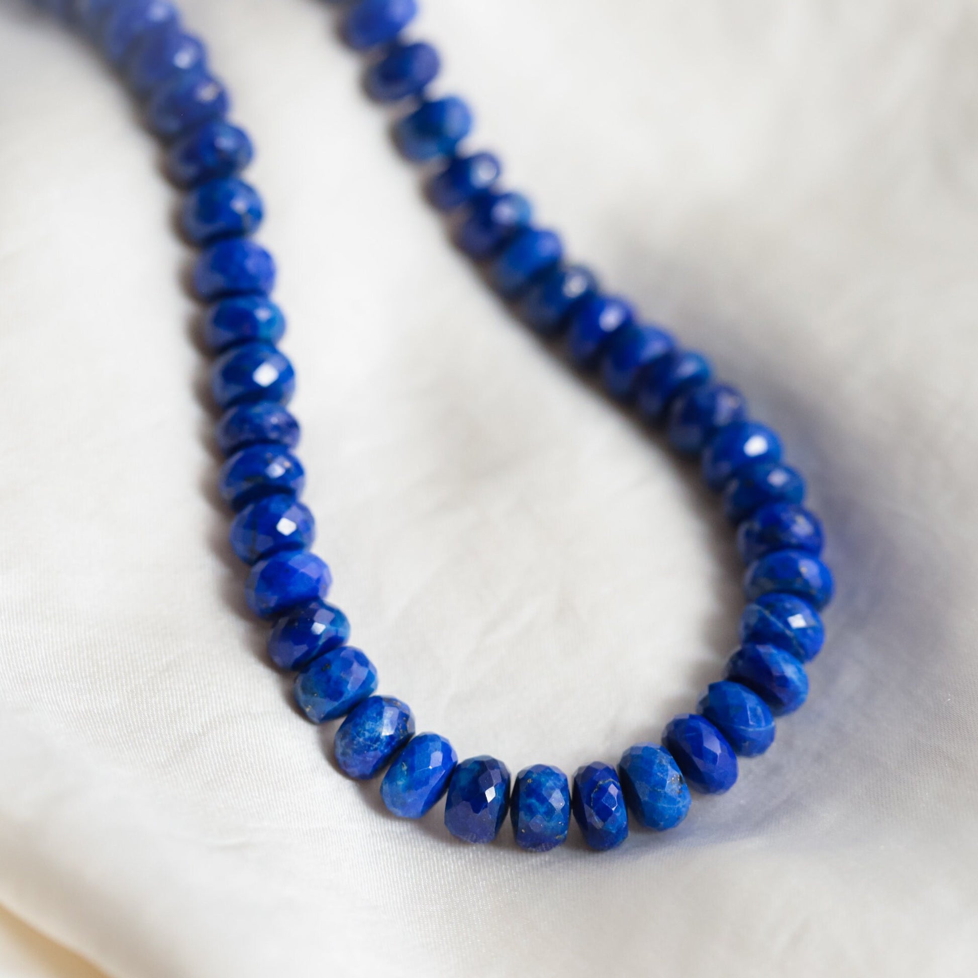 Lapis lazuli faceted rondel necklace | lapis lazuli beaded | gold lapis lazuli | beaded lapis necklace, Beaded lapis necklace | Lapis W