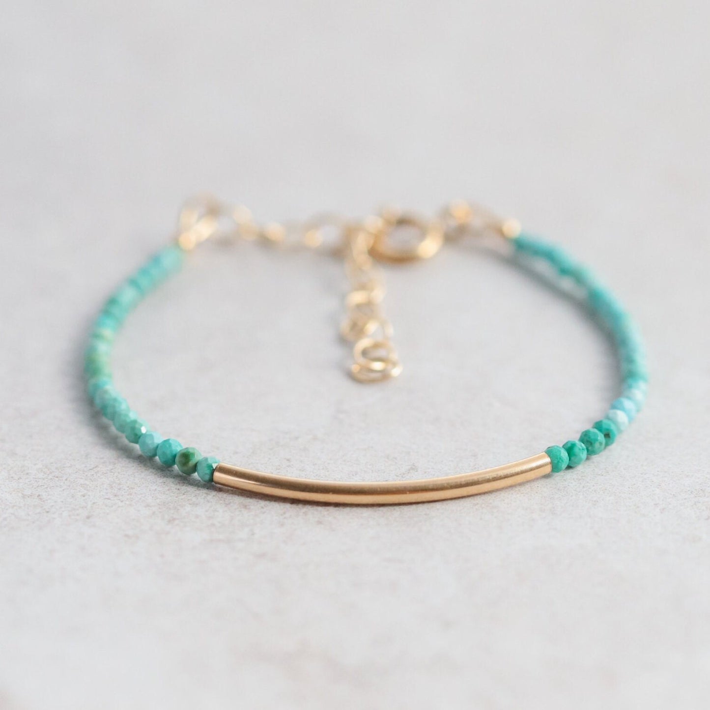 Azure Line Turquoise Bracelet by Earthly Abundance Jewelry featuring turquoise beads and a sleek silver clasp.