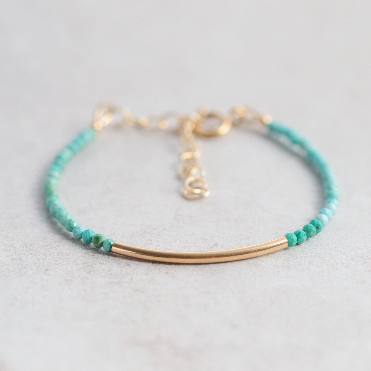 Azure Line Turquoise Bracelet by Earthly Abundance Jewelry featuring turquoise beads and a sleek silver clasp.