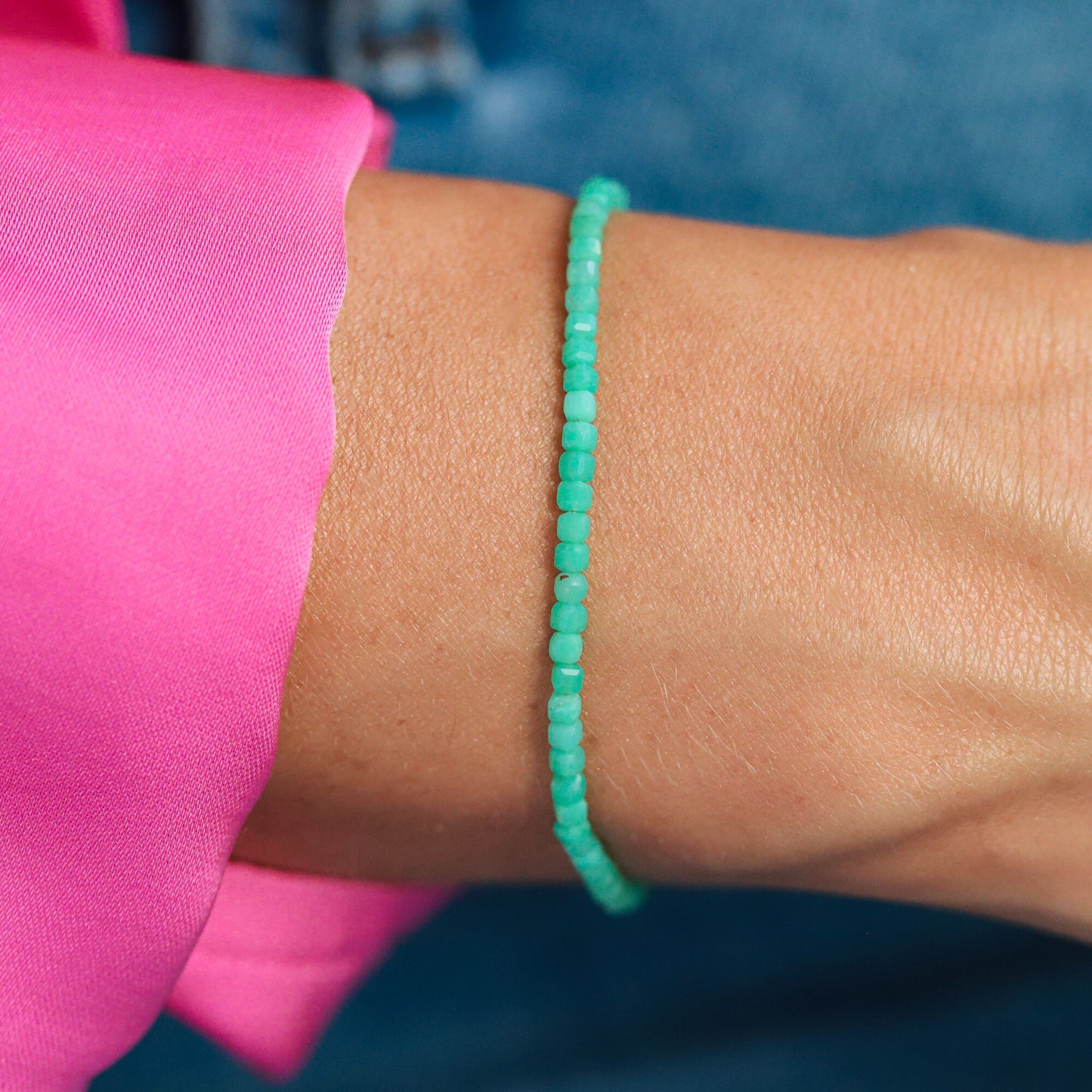 Chrysoprase bracelet | Green Chrysoprase jewelry | genuine chrysoprase, chrysoprase beaded bracelet, Chrysoprase beaded #ccf3 W